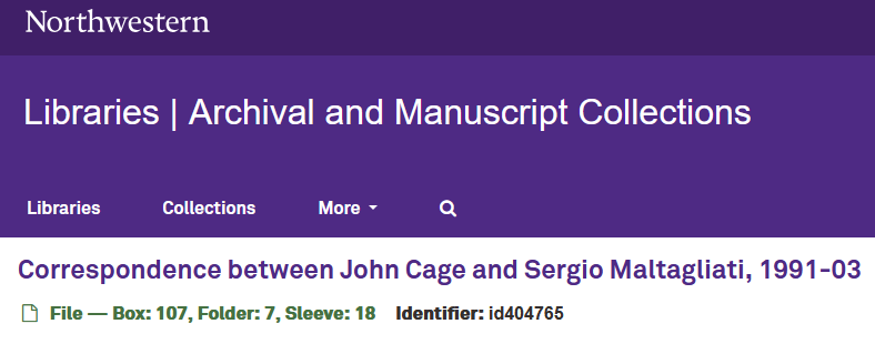 Indice archivio: Cage & Maltagliati