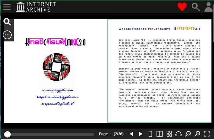 Anteprima della pagina Internet Archive di Kinetic Visu@l MusiC