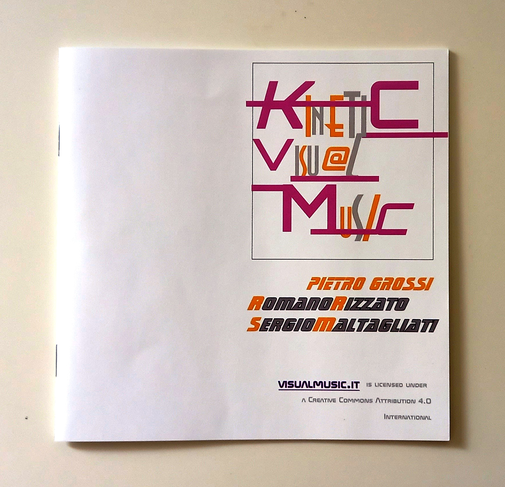 Copertina del libretto d’artista Kinetic Visu@l MusiC